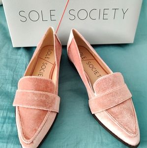Sole Society Edie Blush Rose Pointy Loafers